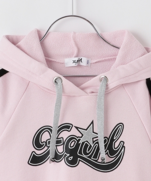 X-girl Stages（エックスガールステージス）の「肩ラインロゴプリントパーカー（パーカー・キッズ・ブラック/ピンク/カラフル・140cm/90cm/100cm/130cm/120cm/110cm）」の5枚目の写真