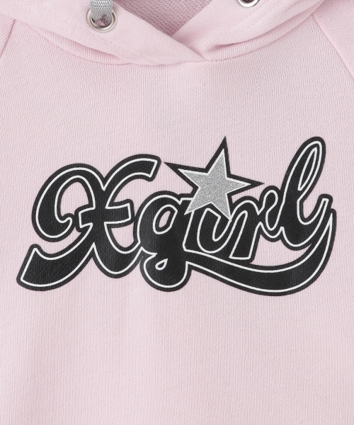 X-girl Stages（エックスガールステージス）の「肩ラインロゴプリントパーカー（パーカー・キッズ・ブラック/ピンク/カラフル・140cm/90cm/100cm/130cm/120cm/110cm）」の6枚目の写真