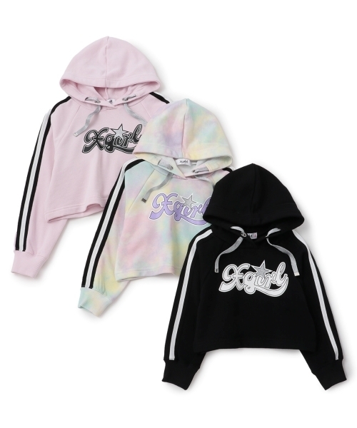 X-girl Stages（エックスガールステージス）の「肩ラインロゴプリントパーカー（パーカー・キッズ・ブラック/ピンク/カラフル・140cm/90cm/100cm/130cm/120cm/110cm）」の16枚目の写真