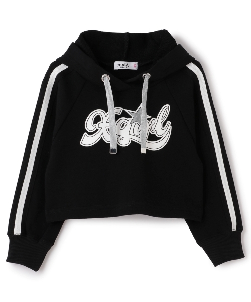 X-girl Stages（エックスガールステージス）の「肩ラインロゴプリントパーカー（パーカー・キッズ・ブラック/ピンク/カラフル・140cm/90cm/100cm/130cm/120cm/110cm）」の18枚目の写真