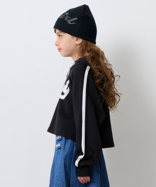 X-girl Stages（エックスガールステージス）の「肩ラインロゴプリントパーカー（パーカー・キッズ・ブラック/ピンク/カラフル・140cm/90cm/100cm/130cm/120cm/110cm）」の13枚目の写真