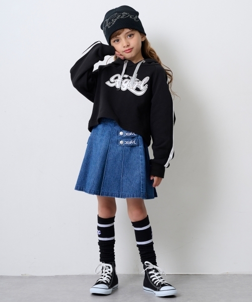 X-girl Stages（エックスガールステージス）の「肩ラインロゴプリントパーカー（パーカー・キッズ・ブラック/ピンク/カラフル・140cm/90cm/100cm/130cm/120cm/110cm）」の15枚目の写真