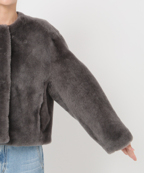 IENA（イエナ）の「ムートン ショートコート（ムートンコート・レディース・グレー・FREE）」の9枚目の写真