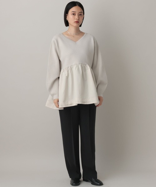 A part by（アパートバイ）の「ペプラムニットプルオーバー（ニット/セーター・レディース・ブラック/ホワイト系その他5/グレー系その他2・FREE）」の4枚目の写真