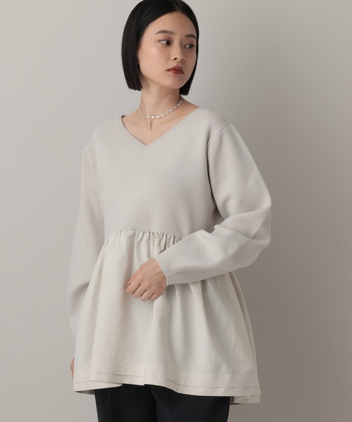 A part by（アパートバイ）の「ペプラムニットプルオーバー（ニット/セーター・レディース・ブラック/ホワイト系その他5/グレー系その他2・FREE）」の8枚目の写真