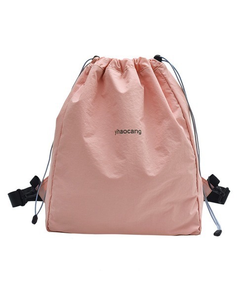 Miniministore(ミニミニストア)の「ナップサック 巾着リュック ボディバッグ(バックパック/リュック・レディース・ライトグレー/ピンク/ブラック・FREE)」の9枚目の写真