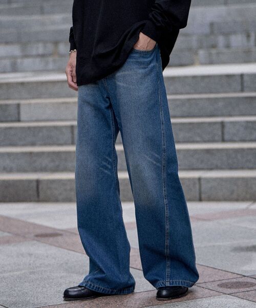 CRAFT STANDARD BOUTIQUE(クラフトスタンダードブティック)の「カーブフレアデニムパンツ(デニムパンツ・メンズ・インディゴブルー/ライトインディゴブルー/グレー・S/M/L)」の10枚目の写真