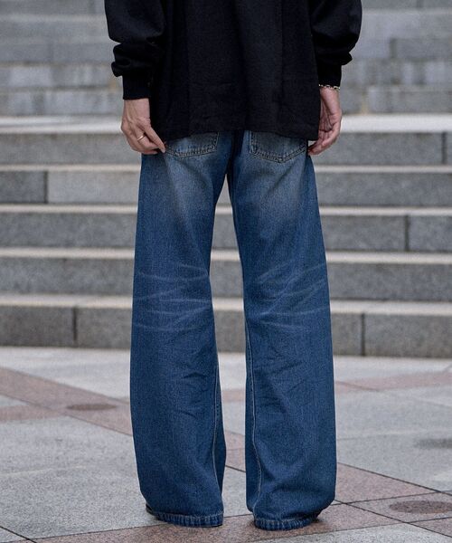 CRAFT STANDARD BOUTIQUE(クラフトスタンダードブティック)の「カーブフレアデニムパンツ(デニムパンツ・メンズ・インディゴブルー/ライトインディゴブルー/グレー・S/M/L)」の12枚目の写真