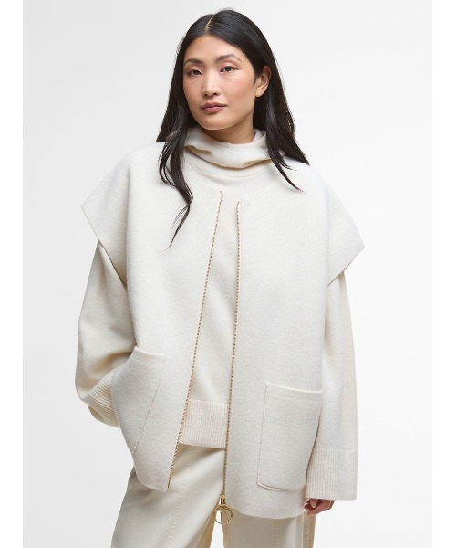 Barbour（バブアー）の「Marthaジップアップ ニットベスト（レディース）（ニット/セーター・レディース・ベージュ/ホワイト・MEDIUM/SMALL）」の4枚目の写真