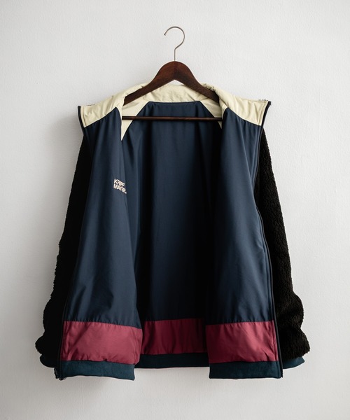 KRIFF MAYER(クリフメイヤー)の「KRIFF MAYER クリフメイヤー 2WAY リバーシブルひっくりスタンドネックボアジャケット/ロゴ刺繍入りボアブルゾン 2514404(ブルゾン・メンズ・ブラック/その他/マルチ/オリーブ/ベージュ/その他1・M/L/XL)」の17枚目の写真