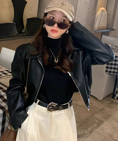 DAY CLOSET(デイ クローゼット)の「レディース 長袖ハイネックマンテルリブニットトップス(ニット/セーター・レディース・ピンク系その他/ホワイト/アイボリー/ブラック・FREE)」の16枚目の写真