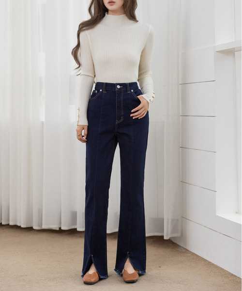 DAY CLOSET(デイ クローゼット)の「レディース 長袖ハイネックマンテルリブニットトップス(ニット/セーター・レディース・ピンク系その他/ホワイト/アイボリー/ブラック・FREE)」の8枚目の写真