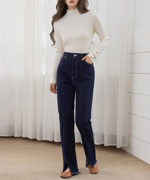 DAY CLOSET(デイ クローゼット)の「レディース 長袖ハイネックマンテルリブニットトップス(ニット/セーター・レディース・ピンク系その他/ホワイト/アイボリー/ブラック・FREE)」の9枚目の写真