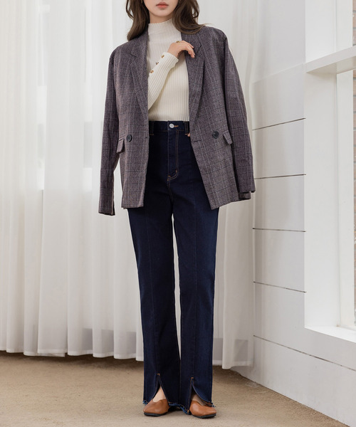 DAY CLOSET(デイ クローゼット)の「レディース 長袖ハイネックマンテルリブニットトップス(ニット/セーター・レディース・ピンク系その他/ホワイト/アイボリー/ブラック・FREE)」の10枚目の写真
