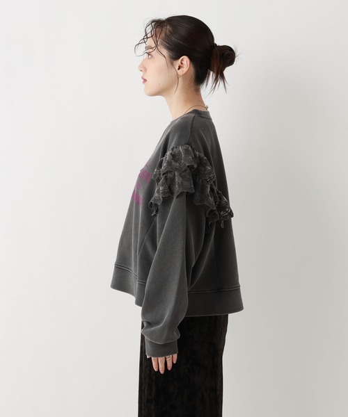RAGEBLUE（レイジブルー）の「ヴィンテージライク/レースデザインスウェット（スウェット・レディース・ブラック/ライトグレー・FREE）」の10枚目の写真