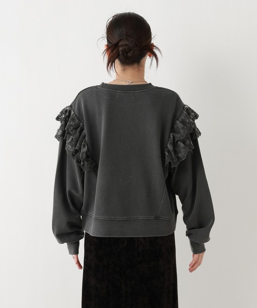 RAGEBLUE（レイジブルー）の「ヴィンテージライク/レースデザインスウェット（スウェット・レディース・ブラック/ライトグレー・FREE）」の11枚目の写真