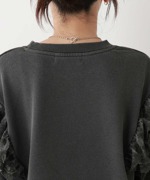 RAGEBLUE（レイジブルー）の「ヴィンテージライク/レースデザインスウェット（スウェット・レディース・ブラック/ライトグレー・FREE）」の12枚目の写真