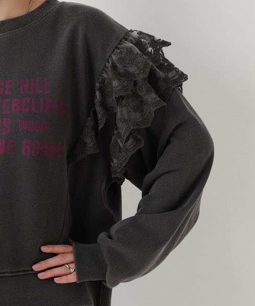 RAGEBLUE（レイジブルー）の「ヴィンテージライク/レースデザインスウェット（スウェット・レディース・ブラック/ライトグレー・FREE）」の14枚目の写真