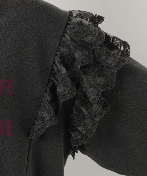 RAGEBLUE（レイジブルー）の「ヴィンテージライク/レースデザインスウェット（スウェット・レディース・ブラック/ライトグレー・FREE）」の17枚目の写真