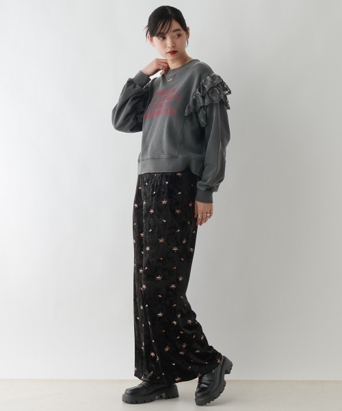 RAGEBLUE（レイジブルー）の「ヴィンテージライク/レースデザインスウェット（スウェット・レディース・ブラック/ライトグレー・FREE）」の21枚目の写真