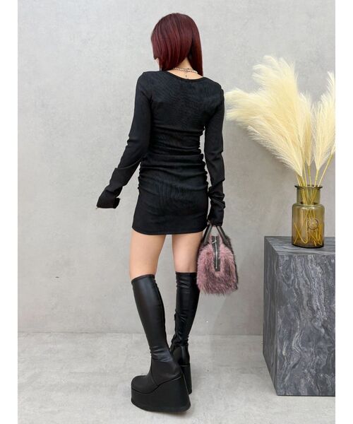 EVRIS（エヴリス）の「ヘンリーネックカットミニワンピース（ワンピース・レディース・グレー/ブラック/その他1・FREE）」の18枚目の写真