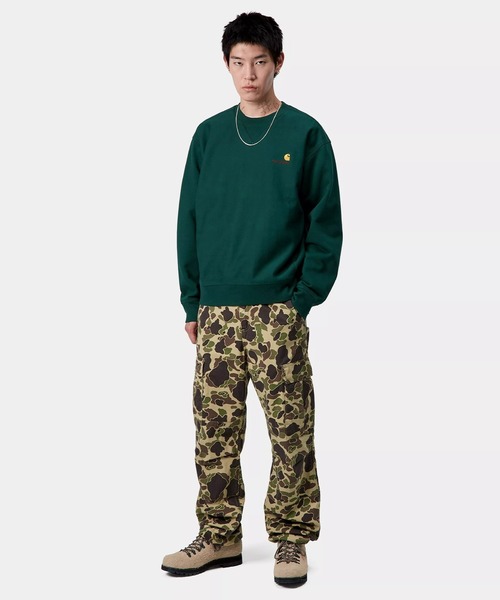 Carhartt（カーハート）の「Carhartt WIP/カーハートダブリューアイピー AMERICAN SCRIPT SWEAT スウェット/トレーナー I025475（スウェット・メンズ・ダークグリーン/グレー/ダークパープル/ブラック・S/M/L/XL）」の9枚目の写真