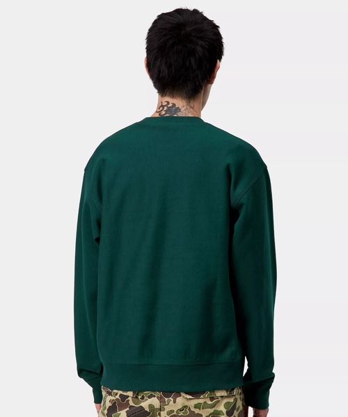 Carhartt（カーハート）の「Carhartt WIP/カーハートダブリューアイピー AMERICAN SCRIPT SWEAT スウェット/トレーナー I025475（スウェット・メンズ・ダークグリーン/グレー/ダークパープル/ブラック・S/M/L/XL）」の10枚目の写真