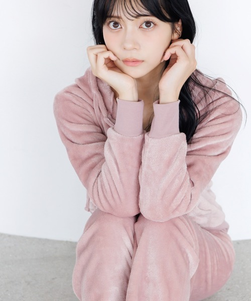 Dita（ディータ）の「刺繍入りソフトマイクロパーカー×パンツセット（ルームウェア/パジャマ・レディース・ピンク/アイボリー/ブラック/ピンク系その他・FREE）」の18枚目の写真