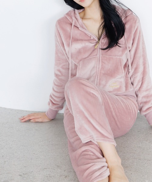 Dita（ディータ）の「刺繍入りソフトマイクロパーカー×パンツセット（ルームウェア/パジャマ・レディース・ピンク/アイボリー/ブラック/ピンク系その他・FREE）」の20枚目の写真