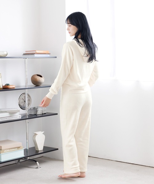 Dita（ディータ）の「刺繍入りソフトマイクロパーカー×パンツセット（ルームウェア/パジャマ・レディース・ピンク/アイボリー/ブラック/ピンク系その他・FREE）」の9枚目の写真