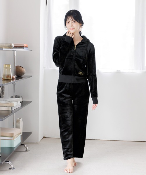 Dita（ディータ）の「刺繍入りソフトマイクロパーカー×パンツセット（ルームウェア/パジャマ・レディース・ピンク/アイボリー/ブラック/ピンク系その他・FREE）」の11枚目の写真