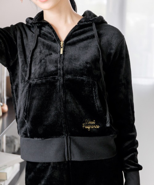 Dita（ディータ）の「刺繍入りソフトマイクロパーカー×パンツセット（ルームウェア/パジャマ・レディース・ピンク/アイボリー/ブラック/ピンク系その他・FREE）」の12枚目の写真