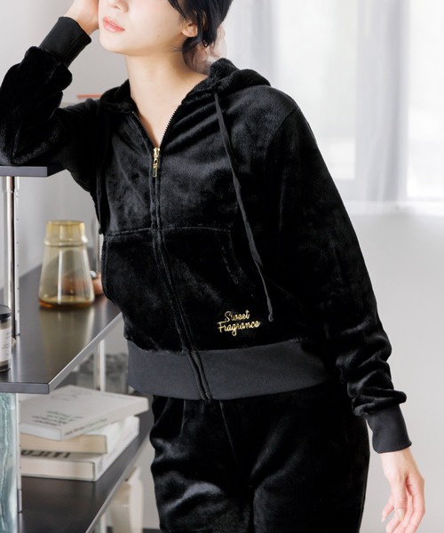 Dita（ディータ）の「刺繍入りソフトマイクロパーカー×パンツセット（ルームウェア/パジャマ・レディース・ピンク/アイボリー/ブラック/ピンク系その他・FREE）」の14枚目の写真