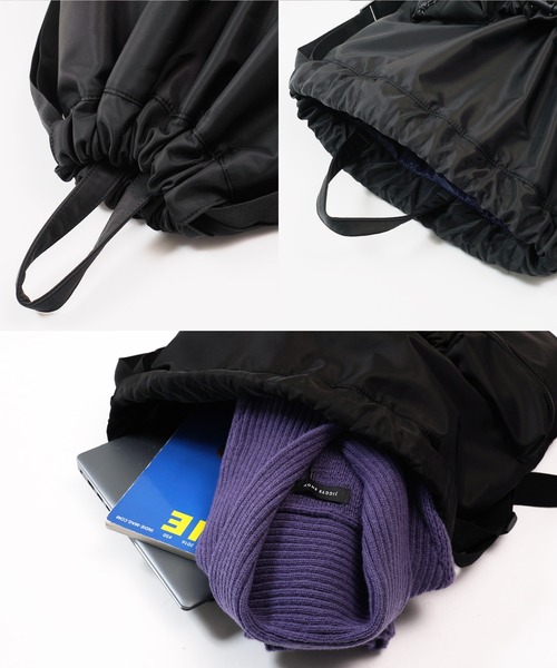 jiggys shop(ジギーズショップ)の「撥水加工 ナップサック バックパック(バックパック/リュック・メンズ・ブラック・FREE)」の14枚目の写真