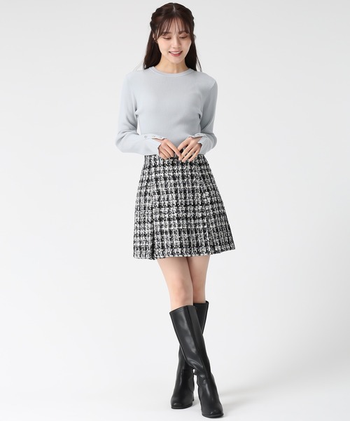 31 Sons de mode（トランテアン　ソン　ドゥ　モード）の「2025秋冬新作 袖スリットボタンリブニット（ニット/セーター・レディース・イエロー/オフホワイト/ライトブルー/チャコールグレー・ﾌﾘ-）」の14枚目の写真