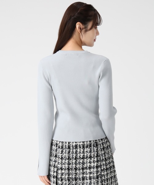 31 Sons de mode（トランテアン　ソン　ドゥ　モード）の「2025秋冬新作 袖スリットボタンリブニット（ニット/セーター・レディース・イエロー/オフホワイト/ライトブルー/チャコールグレー・ﾌﾘ-）」の17枚目の写真