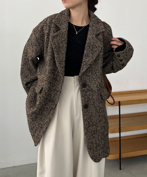 ツイードテーラーハーフコート（その他アウター）｜CAPRICIEUX LE'MAGE