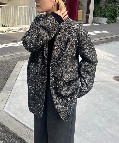 CAPRICIEUX LE'MAGE(カプリシューレマージュ)の「ツイードテーラーハーフコート(その他アウター・レディース・ベージュ/ブラック・38/36)」の13枚目の写真