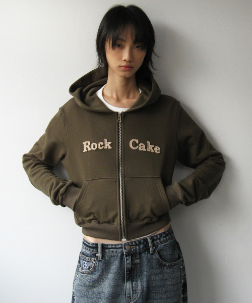 ROCKCAKE(ロックケーキ)の「Logo Patch Full Zip Hoodie - Khaki(パーカー・レディース・その他・SMALL)」の1枚目の写真
