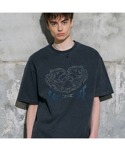 GAKKAI UNIONS(ガッカイユニオンズ)の「ピースピグメント 半袖Tシャツ チャコール(Tシャツ/カットソー・メンズ・その他・MEDIUM/LARGE)」の1枚目の写真