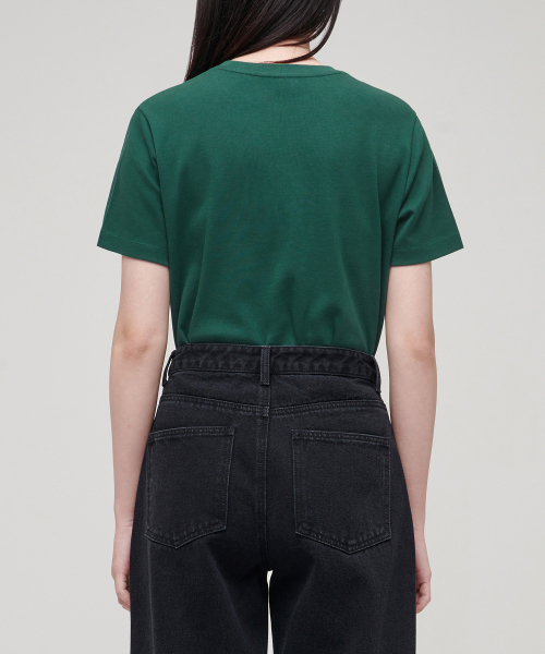 MUSINSA STANDARD WOMAN（ムシンサスタンダードウーマン）の「ウィメンズベーシッククルーネックTシャツ[グリーン]（Tシャツ/カットソー・レディース・その他・SMALL/X-SMALL）」の2枚目の写真