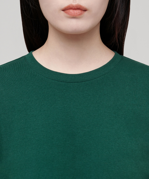MUSINSA STANDARD WOMAN（ムシンサスタンダードウーマン）の「ウィメンズベーシッククルーネックTシャツ[グリーン]（Tシャツ/カットソー・レディース・その他・SMALL/X-SMALL）」の3枚目の写真