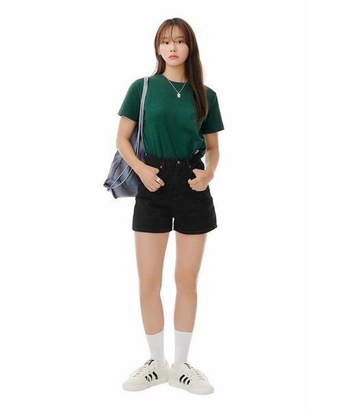 MUSINSA STANDARD WOMAN（ムシンサスタンダードウーマン）の「ウィメンズベーシッククルーネックTシャツ[グリーン]（Tシャツ/カットソー・レディース・その他・SMALL/X-SMALL）」の6枚目の写真