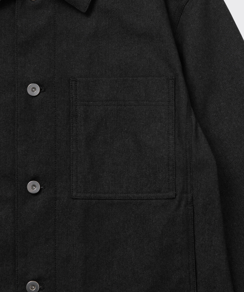 MUSINSA STANDARD（ムシンサスタンダード）の「デニムライクリラックスドミニマルジャケット[ブラック]（デニムジャケット・メンズ・その他・LARGE/X-LARGE/XX-LARGE/MEDIUM）」の6枚目の写真
