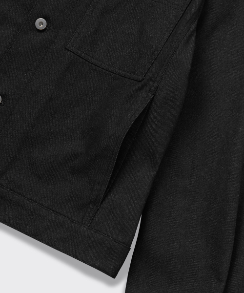 MUSINSA STANDARD（ムシンサスタンダード）の「デニムライクリラックスドミニマルジャケット[ブラック]（デニムジャケット・メンズ・その他・LARGE/X-LARGE/XX-LARGE/MEDIUM）」の7枚目の写真