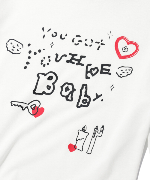 YOUHEE(ユヒ)の「YOUHEE GRAPHIC LONG SLEEVE WHITE(Tシャツ/カットソー・レディース・その他・FREE)」の5枚目の写真