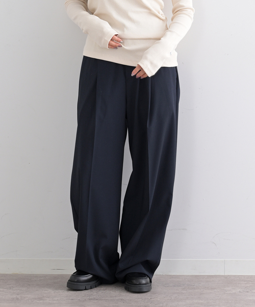 U by SPICK&SPAN(ユーバイスピックアンドスパン)の「《追加4》2WAYトロタックイージーワイド(スラックス・レディース・ネイビー/チャコールグレー・38/36)」の2枚目の写真