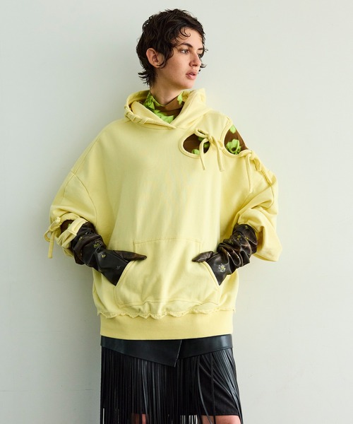 MAISON SPECIAL(メゾンスペシャル)の「Haulover Hoodie/ホールオーバーフーディ(パーカー・レディース・ホワイト/イエロー/ブラック・FREE)」の7枚目の写真