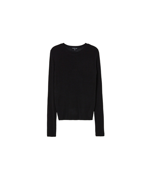 LAP(ラップ)の「ラウンドベーシック長袖Tシャツ AR4CTA60(Tシャツ/カットソー・レディース・ブラック/アイボリー・FREE)」の1枚目の写真