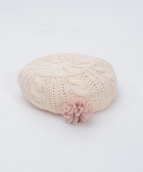 axes femme（アクシーズファム）の「コサージュ付きニットベレー（ハンチング/ベレー帽・レディース・ブラック/キナリ・FREE）」の6枚目の写真